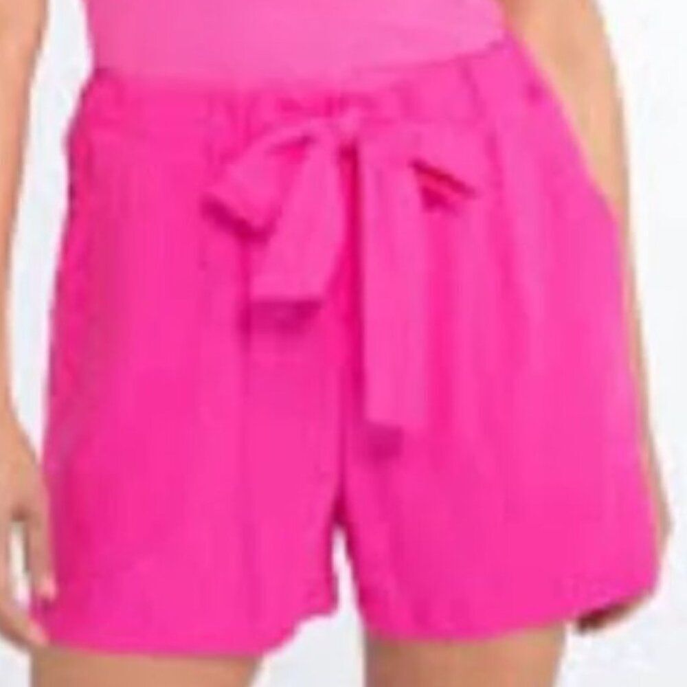 NWT Sanctuary Endless Summer Shorts size 2X Tart Pink Tie Waist Pockets Stretch